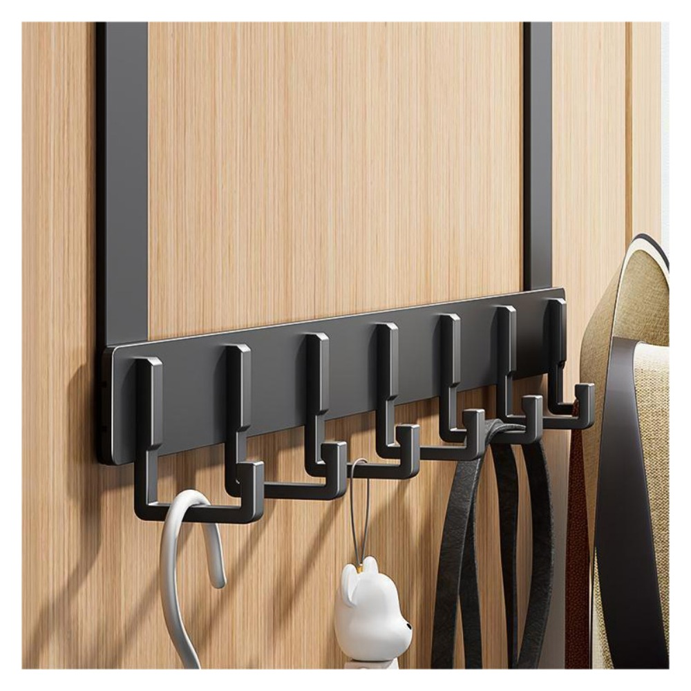 Kitchen Gadgets Storage Ideas - ドア上の収納フック 6 フック洋服コート帽子タオルハンガーホームオーガナイザーラック浴室キッチンアクセサリーホルダー