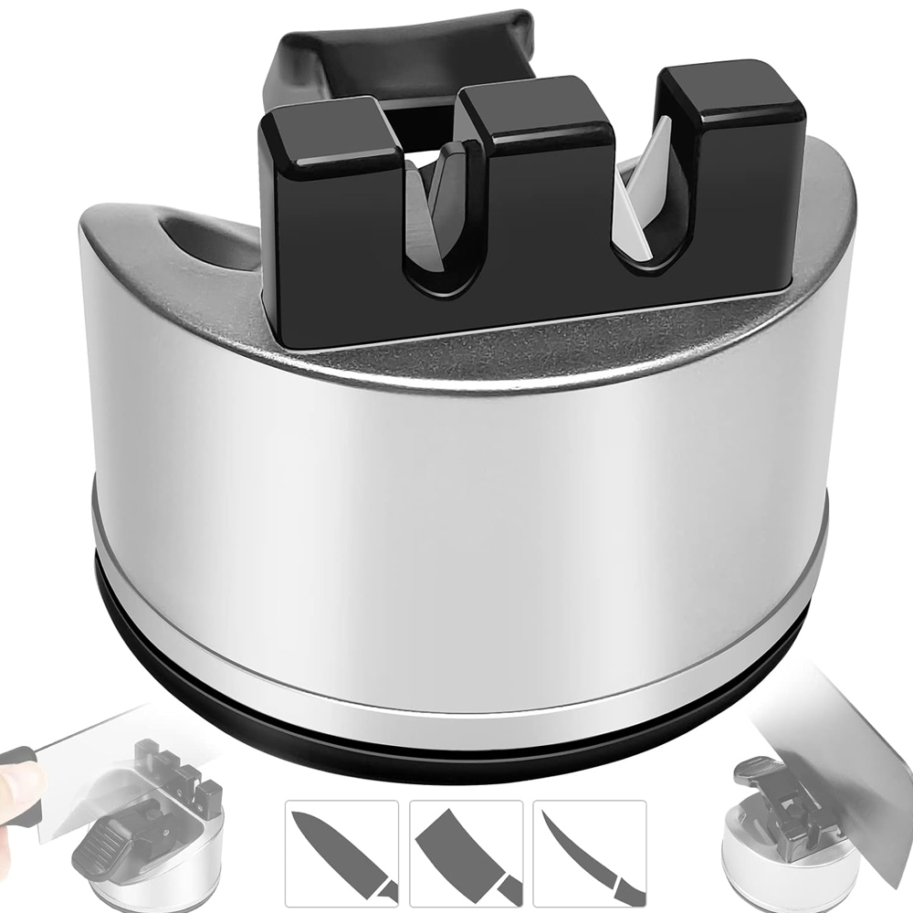 Kitchen Hand Gadgets - 2025年新型ハンズフリー包丁研ぎ器、吸盤付きポケットナイフ研ぎ器、あらゆるナイフ、キッチンナイフアクセサリーガジェット対応