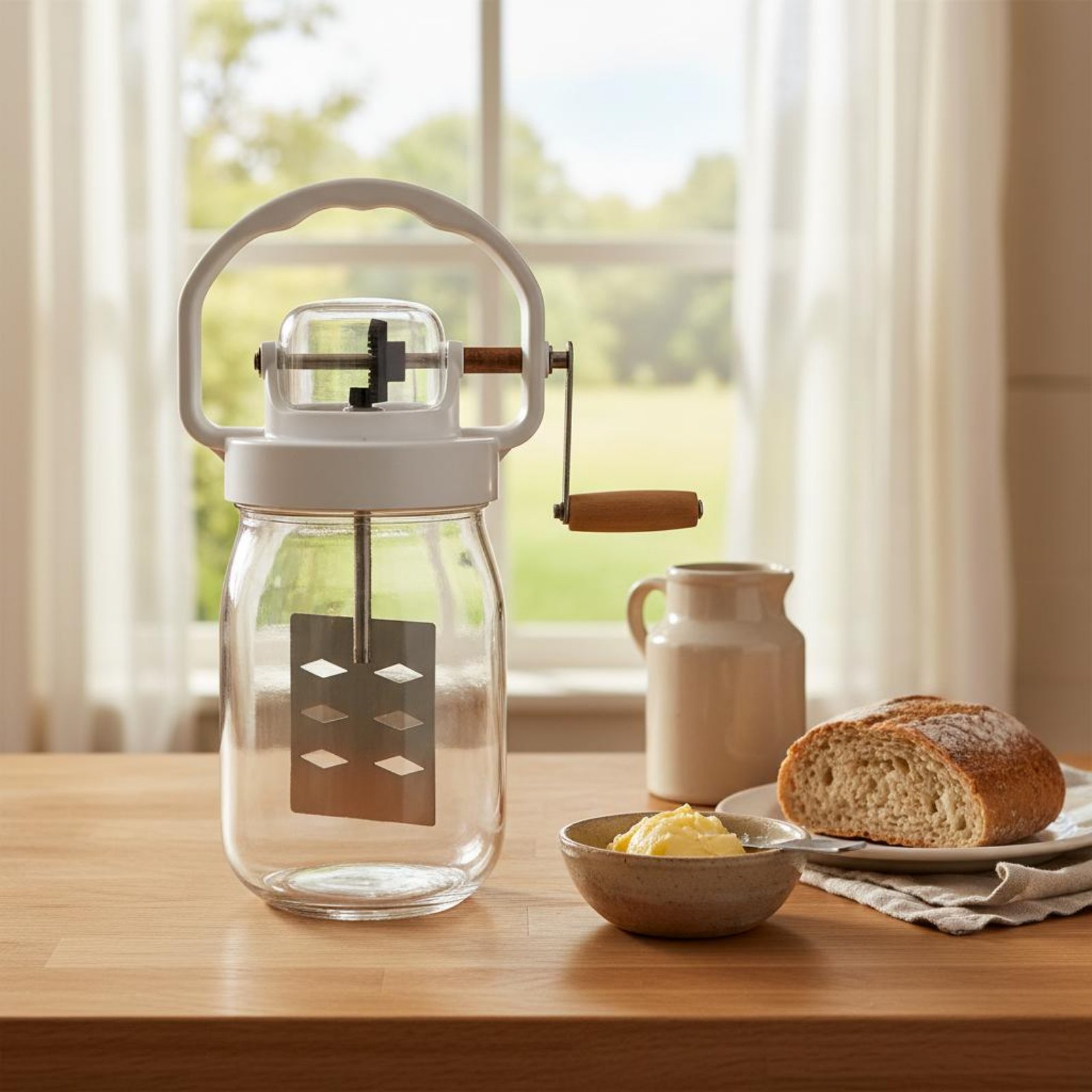 Kitchen Hand Gadgets - 手動バターチャーン 簡単洗浄 ハンドクランクバタージェネレーター キッチン用品 ラスティックデライト キッチンガジェット