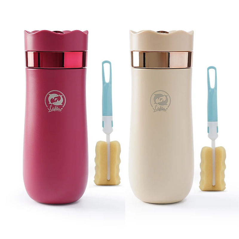 French Press Coffee Maker - トラベルマグ,伸縮性フィルター付き,コーヒーと紅茶用,ステンレス鋼,ポータブル,フレンチプレス,屋外,320ml