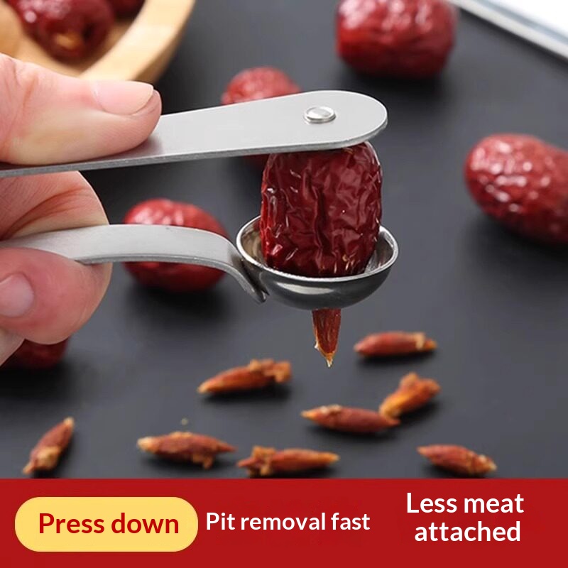 Kitchen Gadgets Kitchen - ステンレス製ナツメ種抜き器、手動デーツ種抜き器、携帯用チェリー種抜き器、家庭用キッチンガジェット