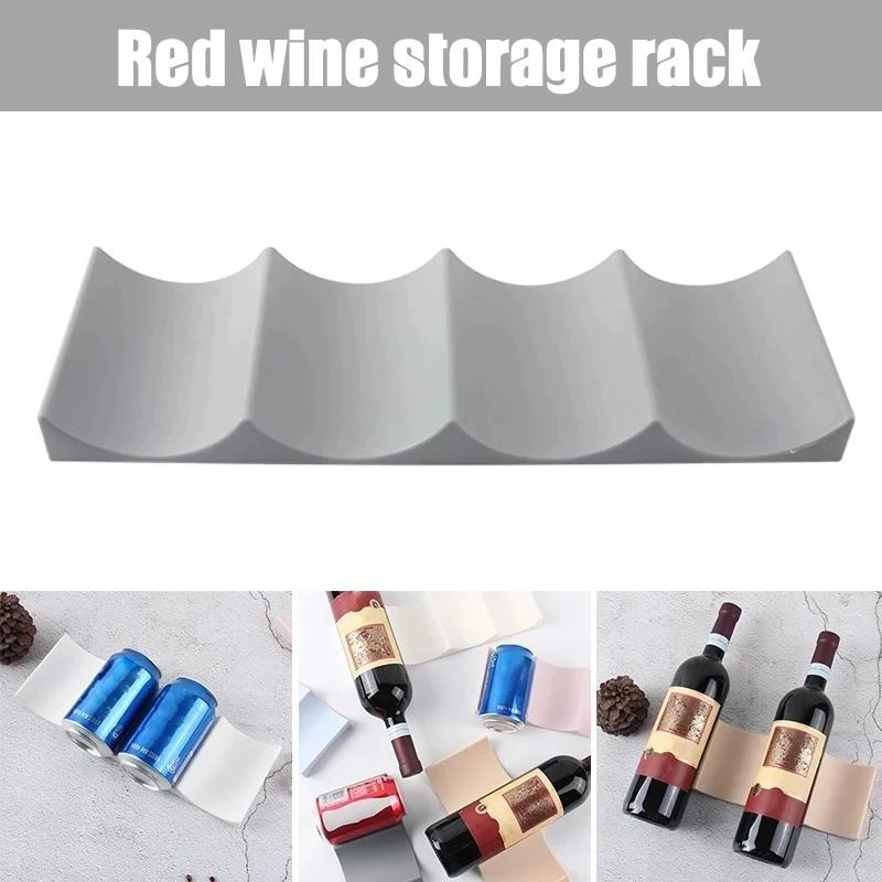 Kitchen Gadgets Storage Ideas - 1個入り積み重ね可能なワインボトルホルダー、冷蔵庫、パントリーキャビネット、家庭用キッチン収納アクセサリー用カウンタートップワインラックオーガナイザー