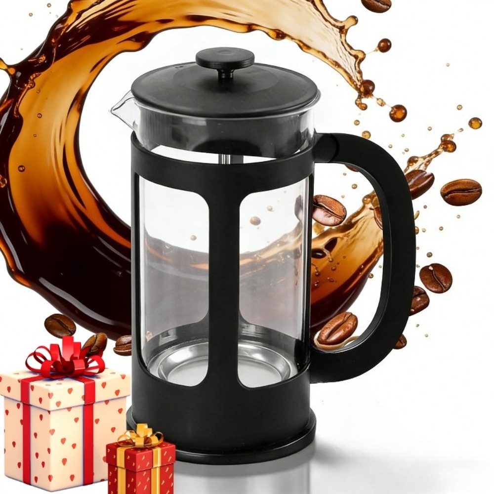 French Press Coffee Maker - 350ML/11OZ フレンチプレスポットコーヒーメーカー ステンレス鋼フィルター付き 厚みのある耐熱コーヒーポアオーバーケトル ホームRV用