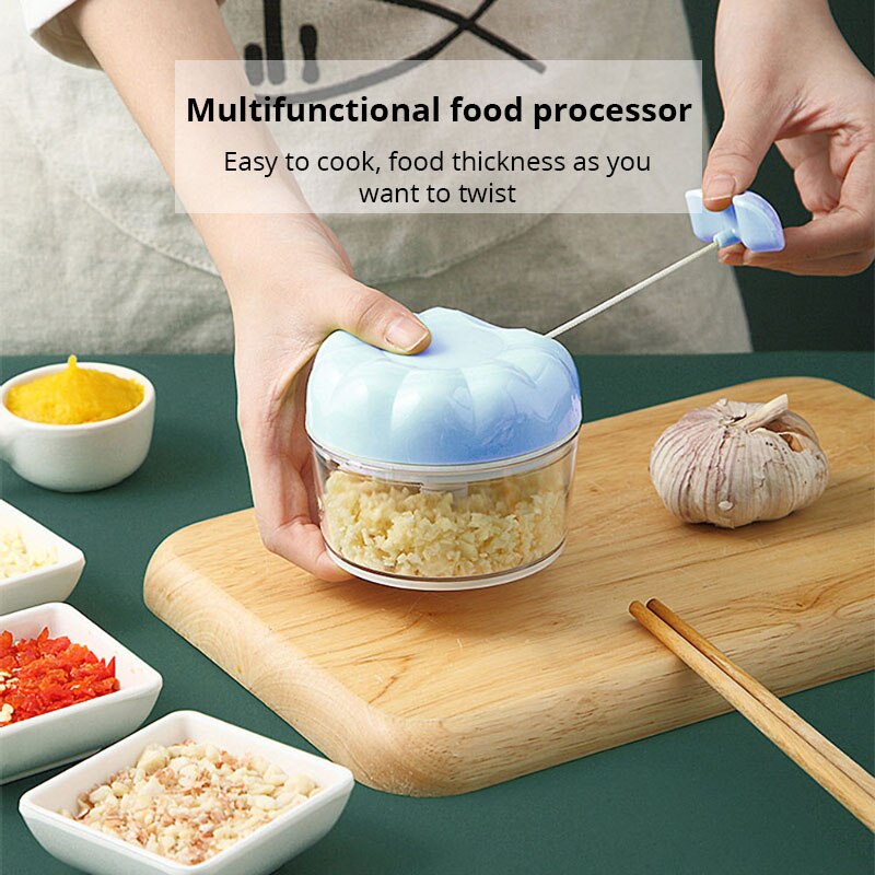 Kitchen Hand Gadgets - 1個入り 青/ピンク 手動ニンニク潰し器 手動式キッチン家庭用ニンニクブレンダー 煮込み/みじん切りニンニク キッチンガジェット