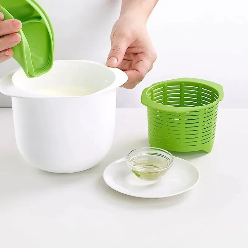 Kitchen Gadgets Recipes - 電子レンジ用シリコンチーズメーカー DIY 生チーズマシン チーズホエイ排水フィルターバケツ チーズレシピ付き キッチンガジェット