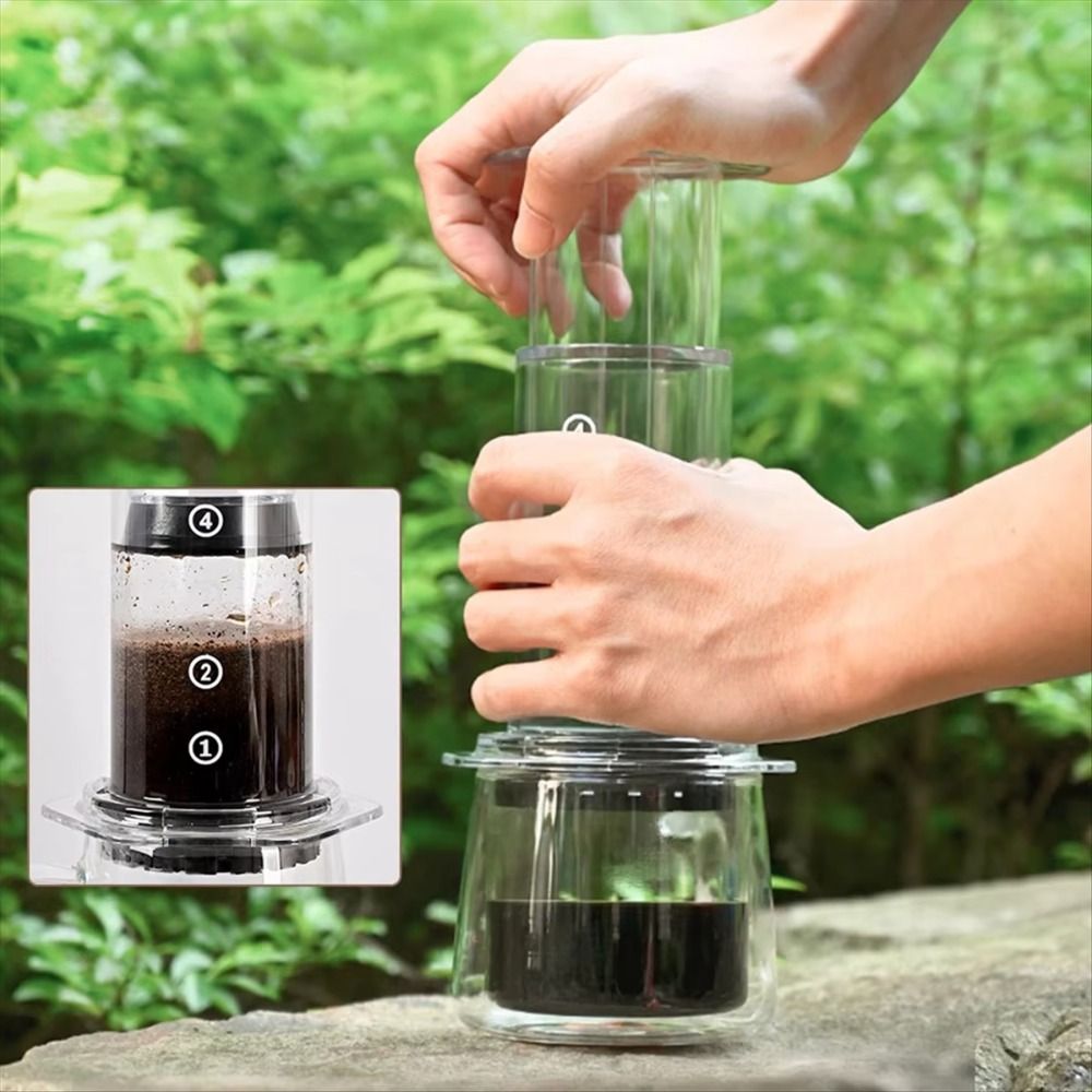 シェアポットポータブルコーヒーケトル透明フレンチスタイルプレ - French Press Coffee Maker のレビューと価格