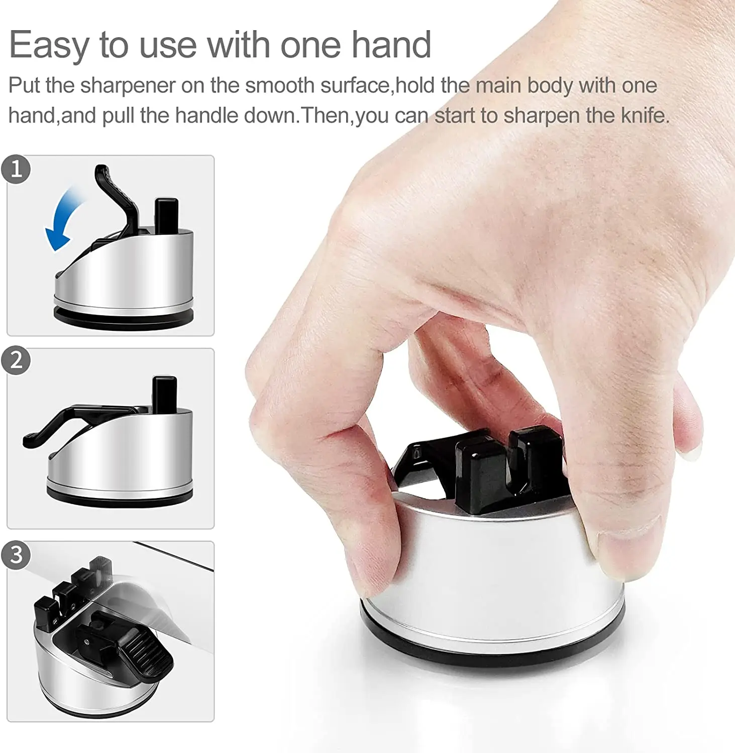 2025年新型ハンズフリー包丁研ぎ器、吸盤付きポケットナイフ - Kitchen Hand Gadgets のレビューと価格
