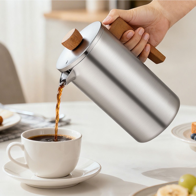 JUSTINLAU 1000ml ステンレス鋼フレンチプレス - French Press Coffee Maker のレビューと価格