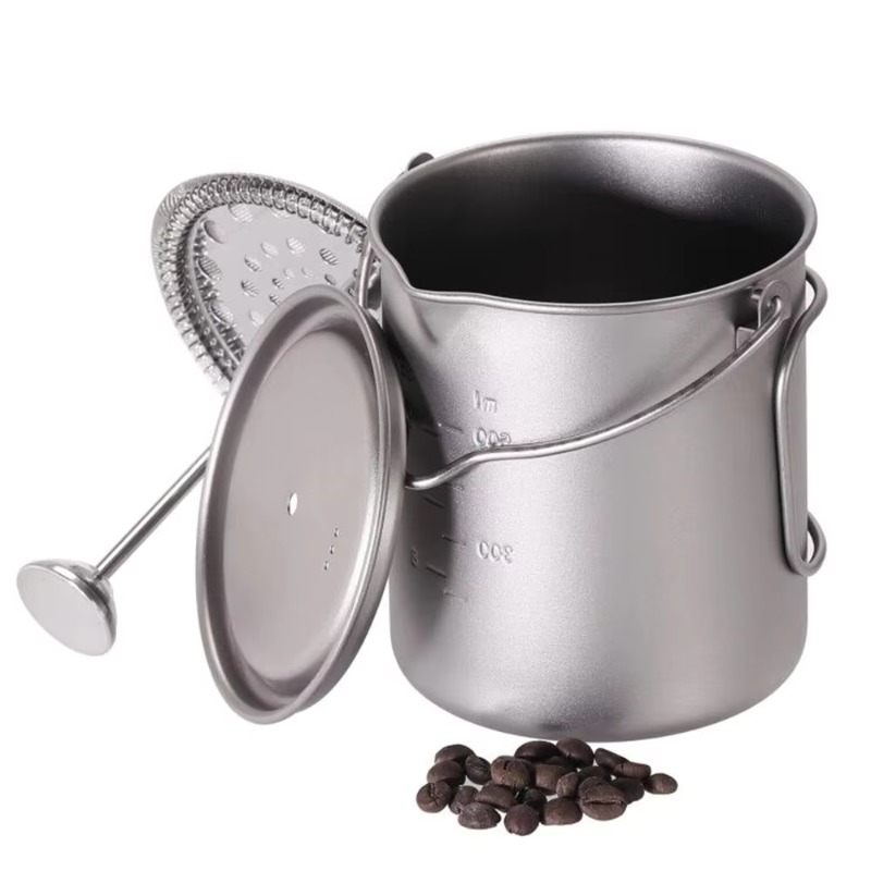 750mlチタン製フレンチプレスコーヒーメーカー、蓋付き、ア - French Press Coffee Maker のレビューと価格
