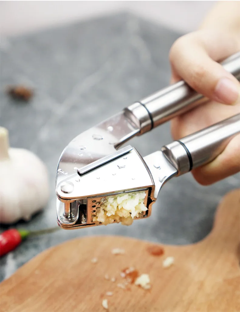 ガーリックプレスクラッシャーステンレス鋼手持ちニンニクピーラ - Kitchen Hand Gadgets のレビューと価格
