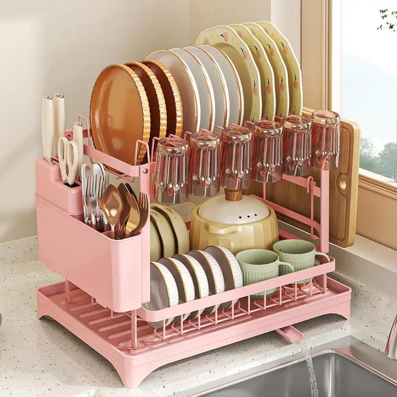 2段式食器乾燥ラック キッチンカウンター用 防錆食器乾燥台  - Kitchen Gadgets Storage Ideas のレビューと価格